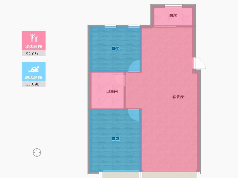 辽宁省-盘锦市-华发新城-71.86-户型库-动静分区