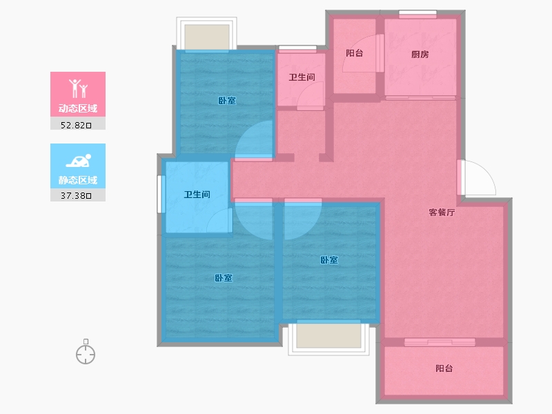 安徽省-合肥市-东方早城-79.88-户型库-动静分区