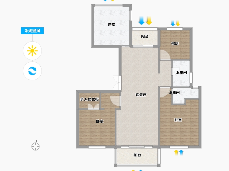 浙江省-宁波市-交通自在城-110.00-户型库-采光通风