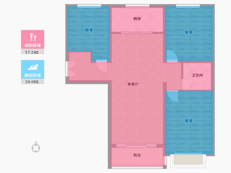 河北省-石家庄市-紫睿天和-86.70-户型库-动静分区