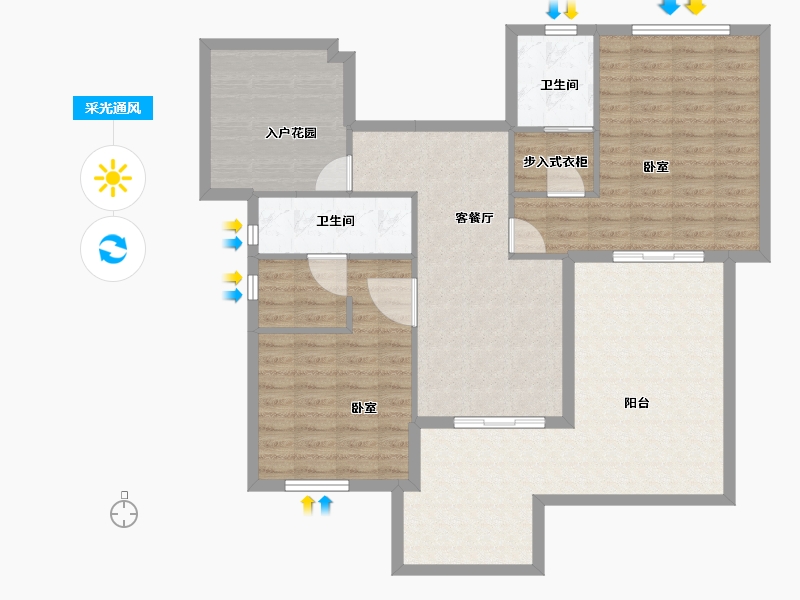 河北省-石家庄市-瑞城北区-110.40-户型库-采光通风