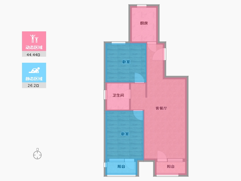 河北省-唐山市-橡树湾-63.05-户型库-动静分区