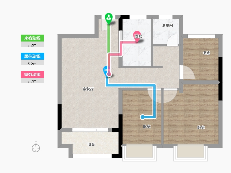 江苏省-苏州市-旭辉悦庭-70.00-户型库-动静线