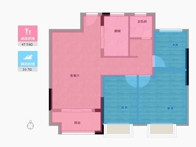 江苏省-苏州市-旭辉悦庭-70.00-户型库-动静分区