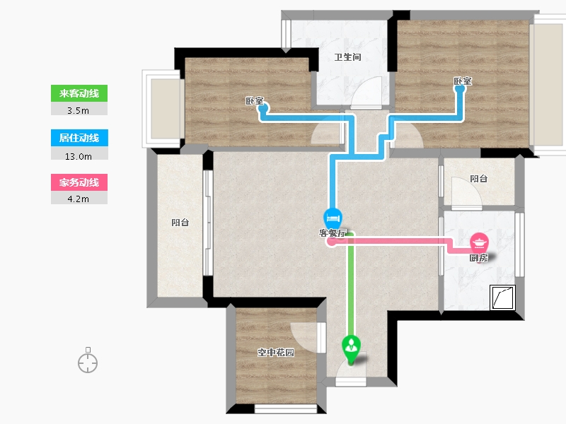 广东省-东莞市-富通自在城-66.75-户型库-动静线