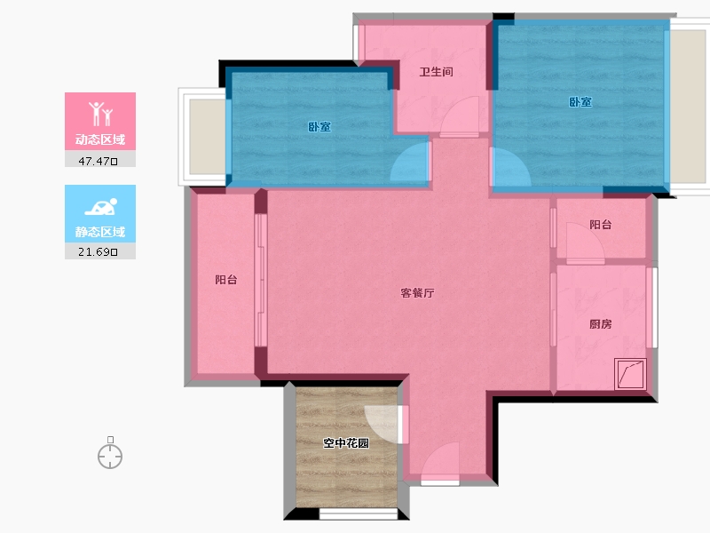 广东省-东莞市-富通自在城-66.75-户型库-动静分区