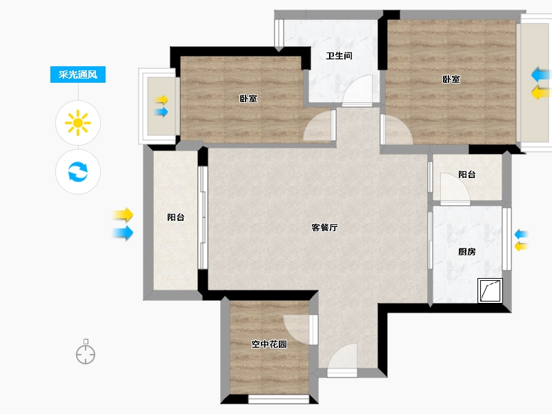 广东省-东莞市-富通自在城-66.75-户型库-采光通风