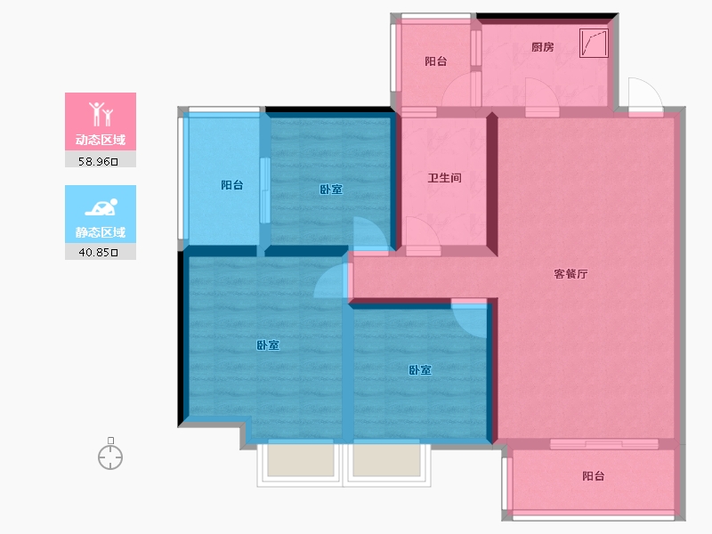 四川省-绵阳市-金叶香堤-87.70-户型库-动静分区