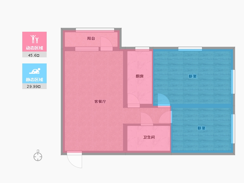 河北省-唐山市-橡树湾-67.46-户型库-动静分区