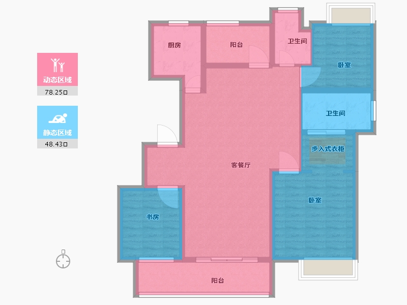 江苏省-扬州市-中海九玺-114.00-户型库-动静分区