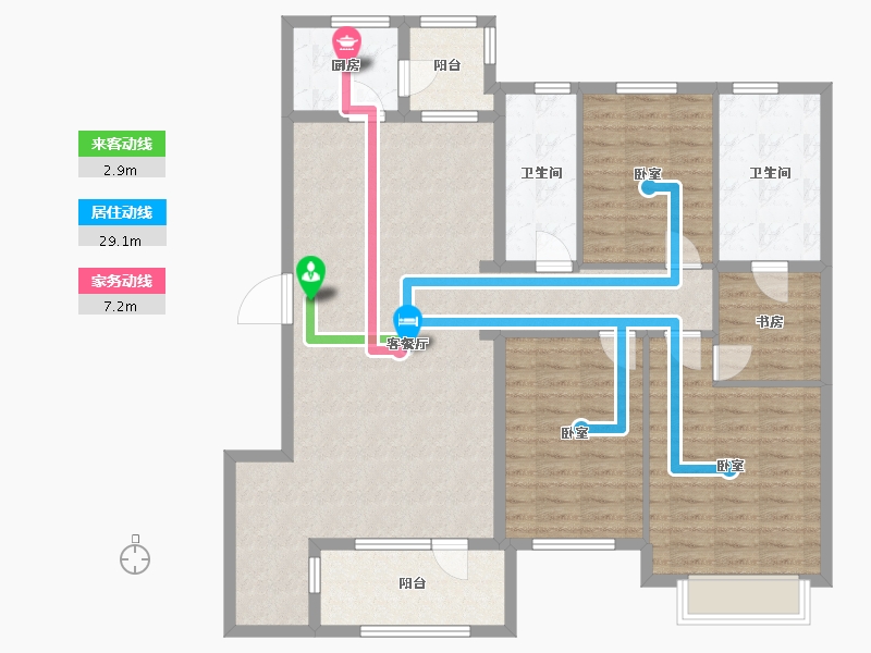 辽宁省-大连市-普罗旺斯-125.62-户型库-动静线