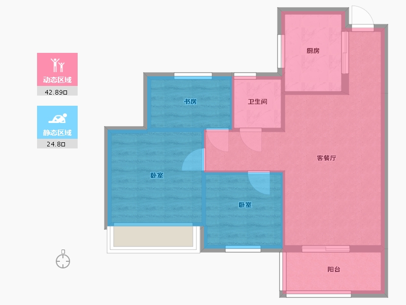 浙江省-绍兴市-滨江城市之星-60.81-户型库-动静分区