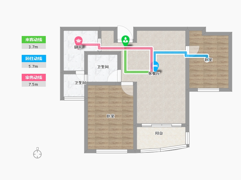 江苏省-南通市-云起苑-73.99-户型库-动静线