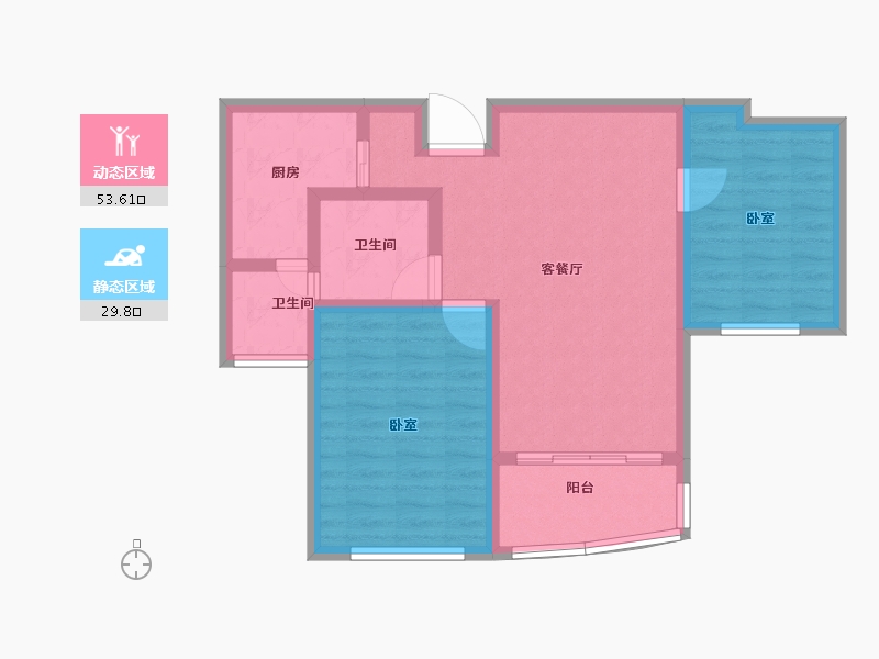 江苏省-南通市-云起苑-73.99-户型库-动静分区