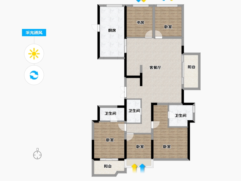 浙江省-杭州市-龙湖春江彼岸-158.00-户型库-采光通风