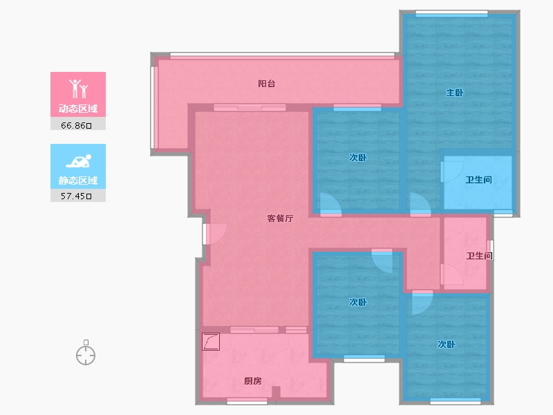 重庆-重庆市-涪陵金科中央公园城-108.99-户型库-动静分区