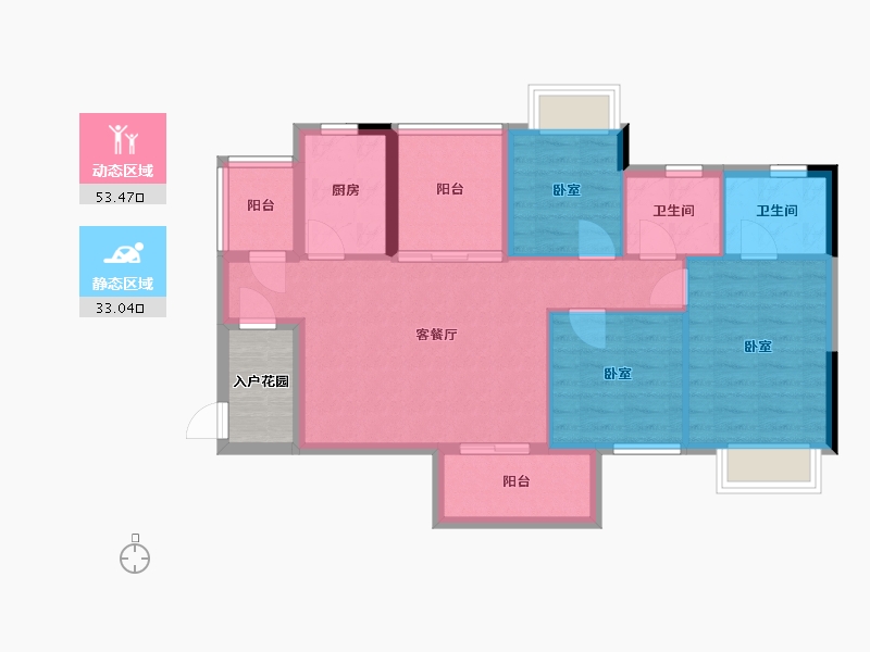 广东省-东莞市-花香十二院-80.89-户型库-动静分区