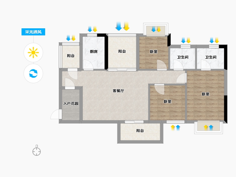 广东省-东莞市-花香十二院-80.89-户型库-采光通风