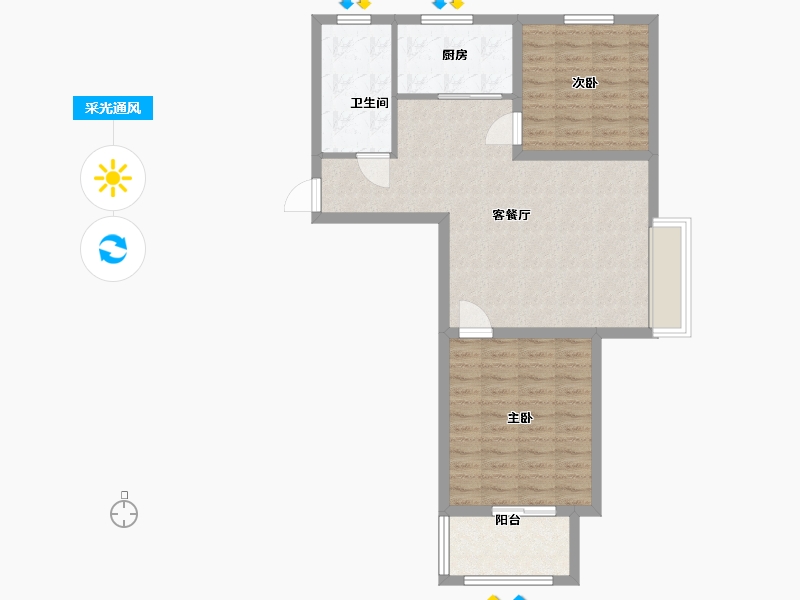 山东省-青岛市-万合馨苑-76.00-户型库-采光通风