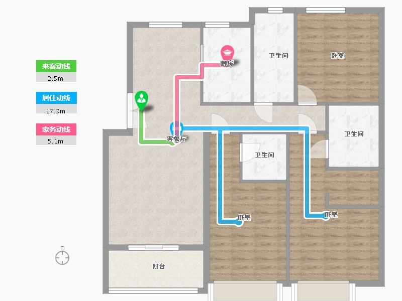 浙江省-绍兴市-滨江城市之星-113.10-户型库-动静线