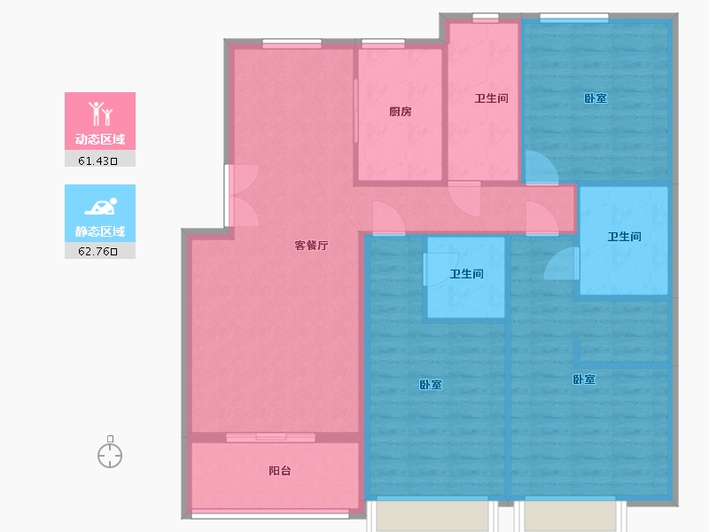 浙江省-绍兴市-滨江城市之星-113.10-户型库-动静分区