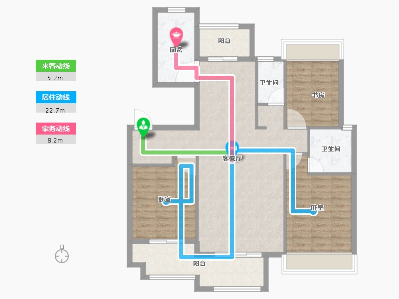 浙江省-宁波市-银亿上府-103.99-户型库-动静线