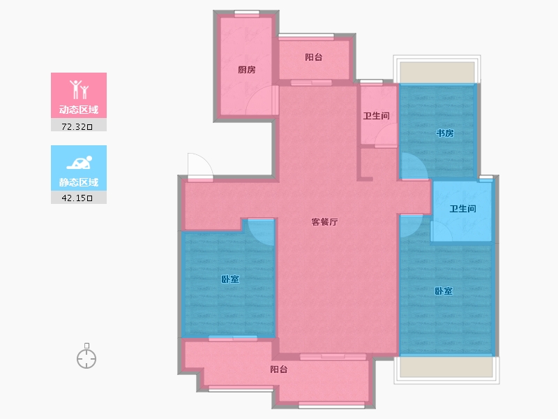 浙江省-宁波市-银亿上府-103.99-户型库-动静分区