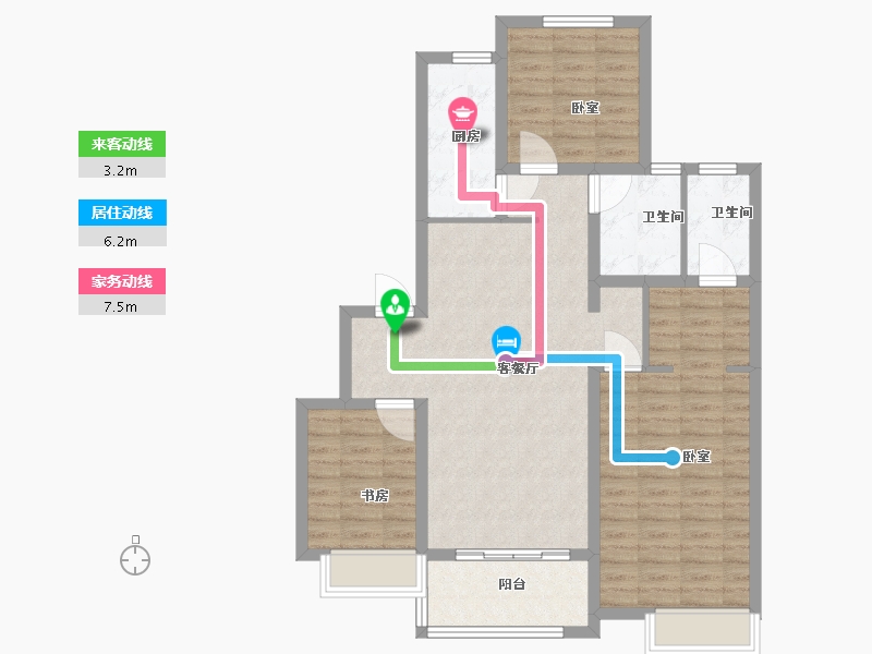 江苏省-扬州市-中海九玺-94.00-户型库-动静线