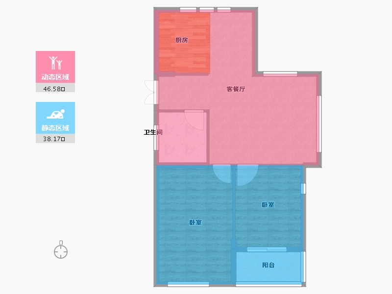 浙江省-宁波市-阳光威尼斯-76.99-户型库-动静分区