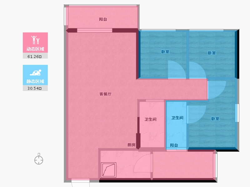 广东省-汕头市-桂和新城-82.64-户型库-动静分区