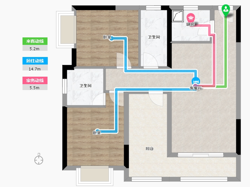 广东省-东莞市-卓越时代广场-72.55-户型库-动静线