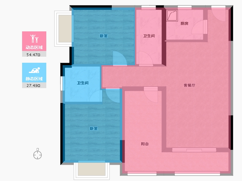 广东省-东莞市-卓越时代广场-72.55-户型库-动静分区