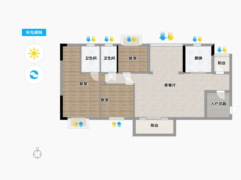 广东省-东莞市-花香十二院-108.73-户型库-采光通风