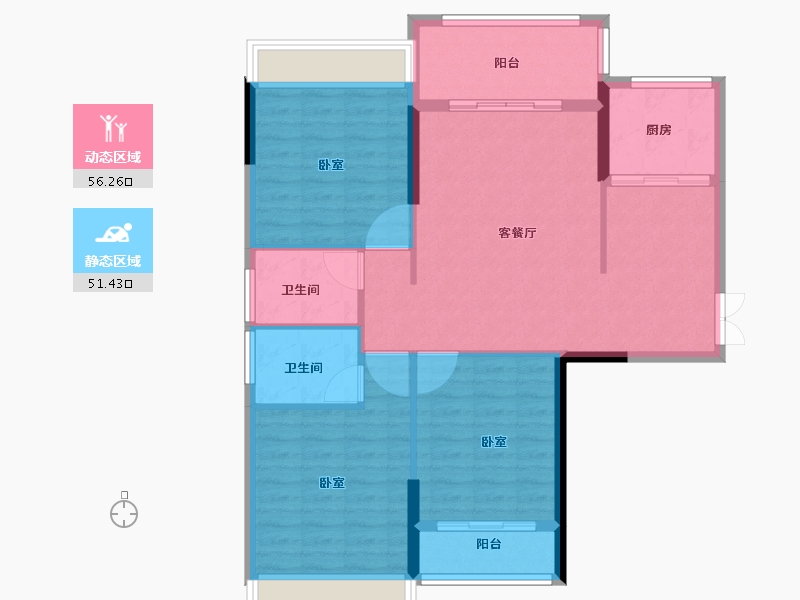 福建省-莆田市-中茵蔚蓝国际-98.00-户型库-动静分区