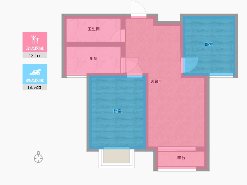 河北省-唐山市-东城绿庭-44.12-户型库-动静分区