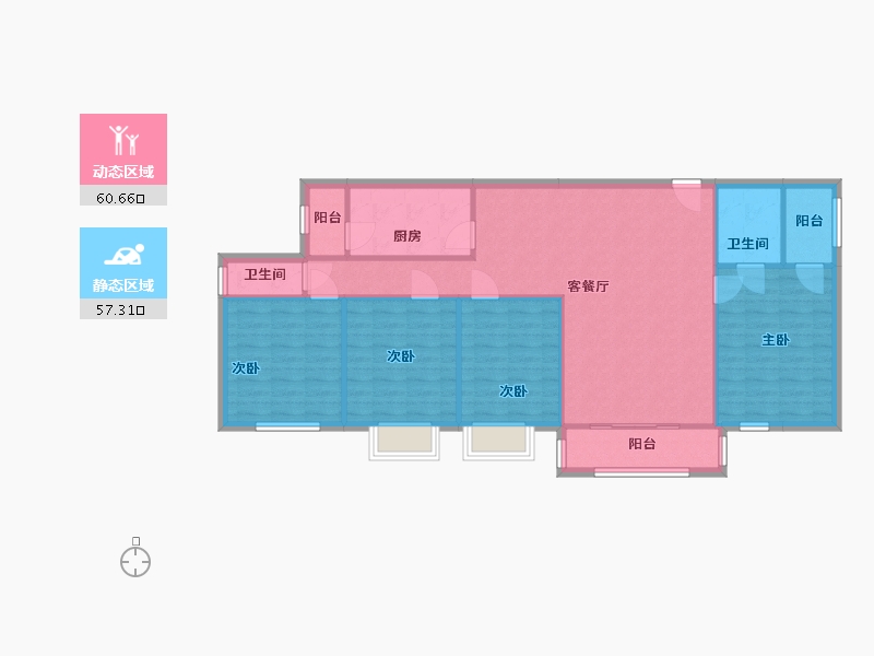 广东省-佛山市-普君新城-107.90-户型库-动静分区