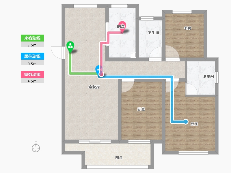 江苏省-苏州市-浦湾公馆-103.01-户型库-动静线