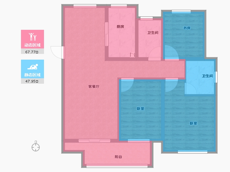 江苏省-苏州市-浦湾公馆-103.01-户型库-动静分区