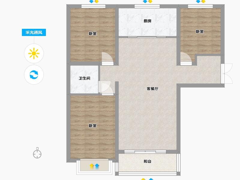 河北省-石家庄市-紫睿天和-89.02-户型库-采光通风