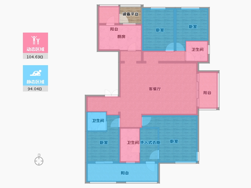 浙江省-杭州市-金地天逸-184.00-户型库-动静分区