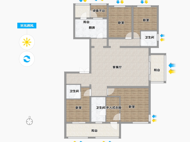 浙江省-杭州市-金地天逸-184.00-户型库-采光通风