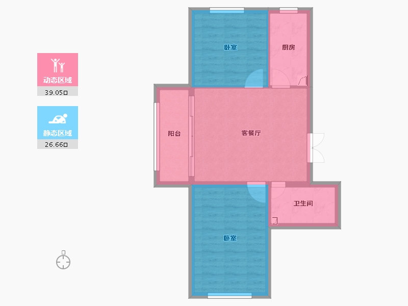 辽宁省-本溪市-万豪·国际花园-58.92-户型库-动静分区