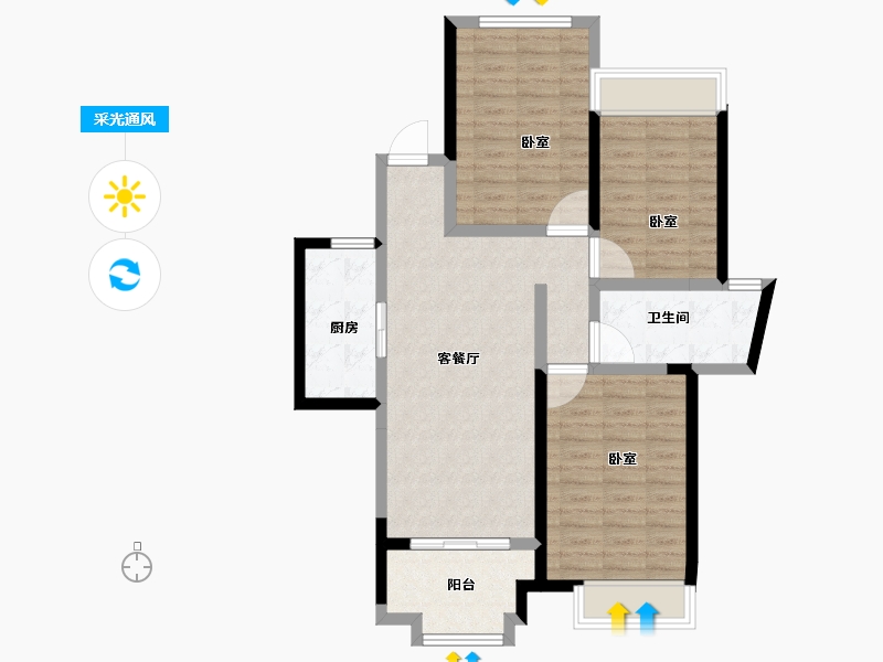 浙江省-杭州市-龙湖春江彼岸-84.01-户型库-采光通风