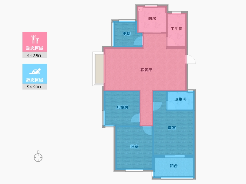 浙江省-杭州市-凯喜雅锦河湾-90.06-户型库-动静分区