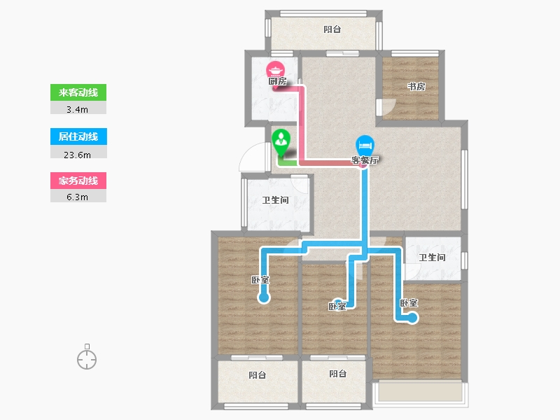 浙江省-绍兴市-华宇兰园-113.00-户型库-动静线