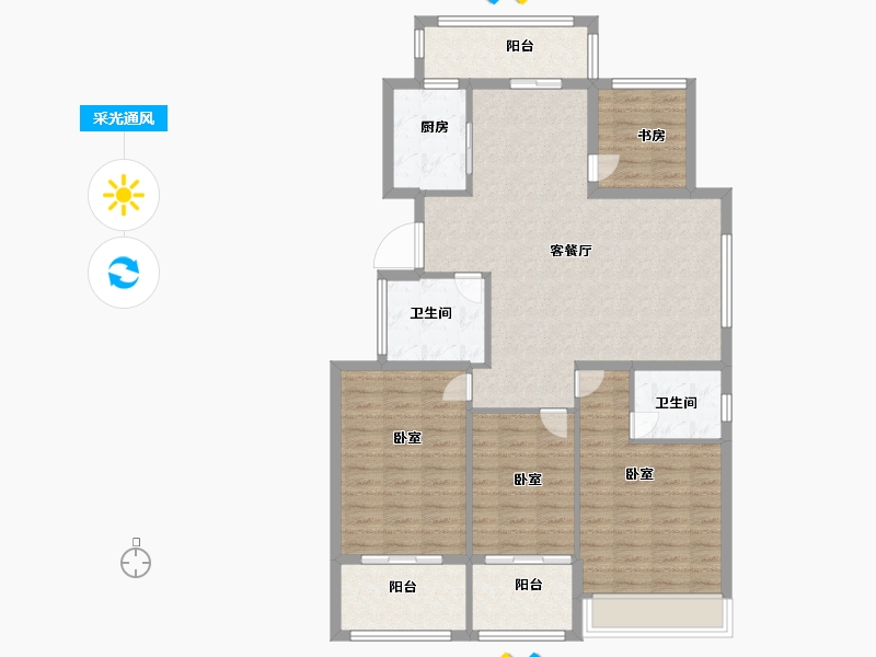 浙江省-绍兴市-华宇兰园-113.00-户型库-采光通风