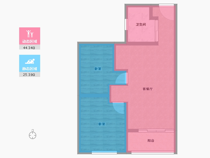 江苏省-南通市-云起苑-62.00-户型库-动静分区