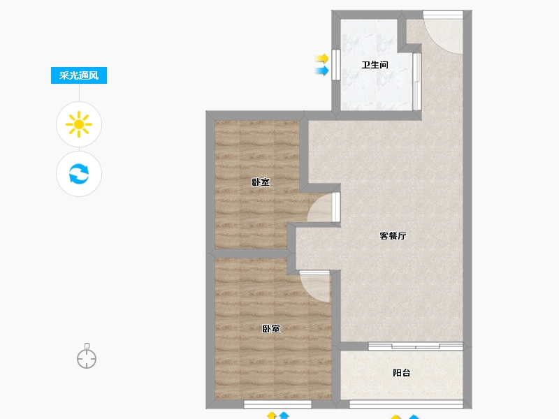 江苏省-南通市-云起苑-62.00-户型库-采光通风