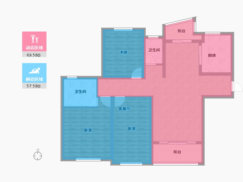 江苏省-南通市-云起苑-114.00-户型库-动静分区