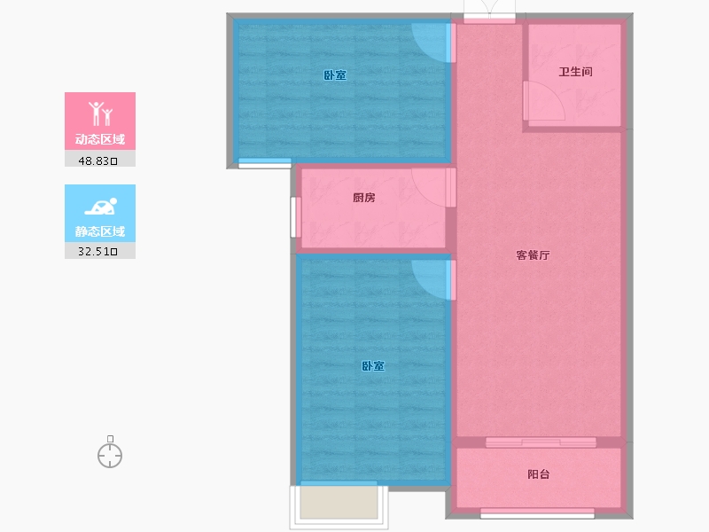 山东省-济南市-茗美花园-72.99-户型库-动静分区